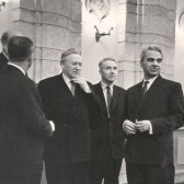 PSRS Zinātņu akadēmijas prezidents Mstislavs Keldišs tikšanās reizē ar Latvijas Zinātņu akadēmijas kolēģiem   