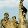 Fragment of the memorial ensemble in Salaspils