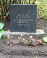 Место захоронения Александры Александровой-Нитавской на кладбище Райниса в Риге