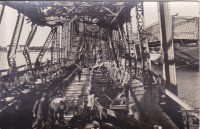 Sagrautā dzelzceļa tilta atjaunošanas darbi