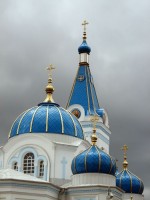 Главный купол и шатёр колокольни собора во имя святых праведных Симеона и Анны