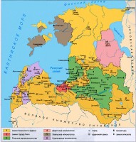 Карта Ливонии в 13-16 веках