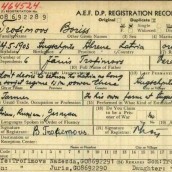 Boris Trofimov’s refugee registration card Boris Trofimov’s refugee registration card