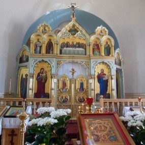 Iconostasis of the church of Saint George the Great Martyr in Bauska