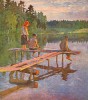 Nikolay Bogdanov-Belsky. An Evening (An Angler)