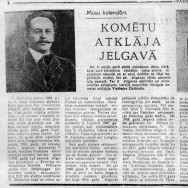B. Cāzera publikācija. Komētu atklāja Jelgavā
