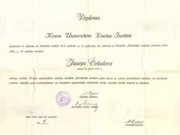Diploms par Krievu Universitātes zināšanu institūta beigšanu