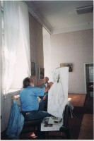Alexander Misuryev Working on the Portrait of Professor Vladimir Mirsky.